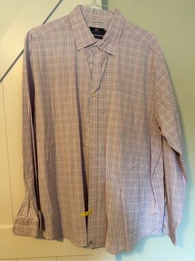 Vineyard Vines Light Pink and Blue Plaid Dress Shirt